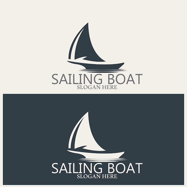 Logotipo de barco à vela e modelo vetorial