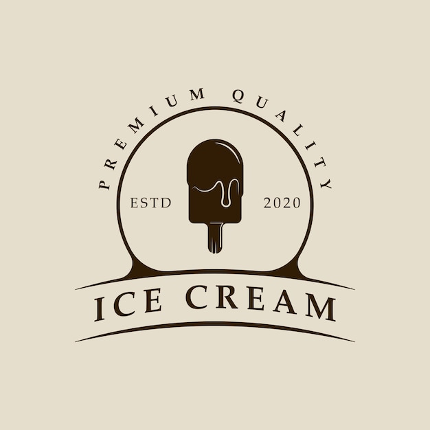 Vetor logotipo de barra de sorvete vetor modelo de ilustração vintage ícone design gráfico de alimentos gelato congelado