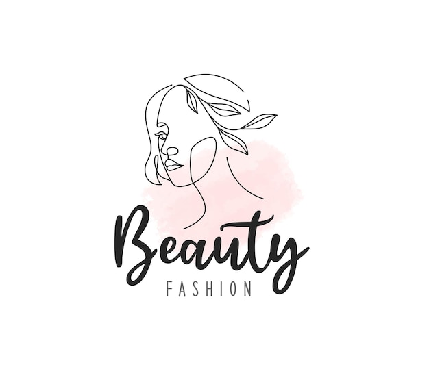 Logotipo de beleza com estilo de arte de linha b