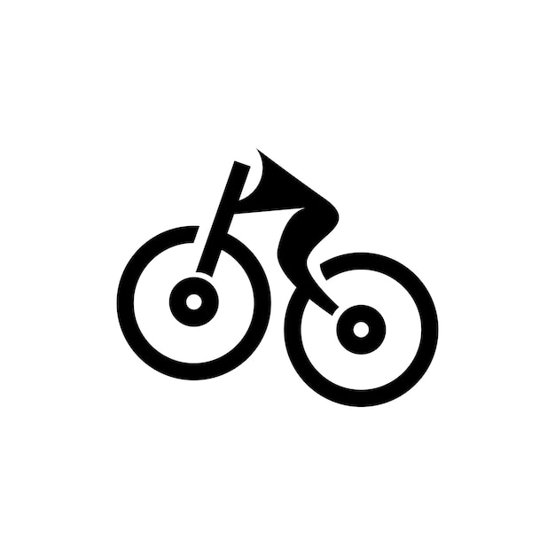 Logotipo de bicicleta veículo vetor silhueta de bicicleta ícone inspiração de design simples