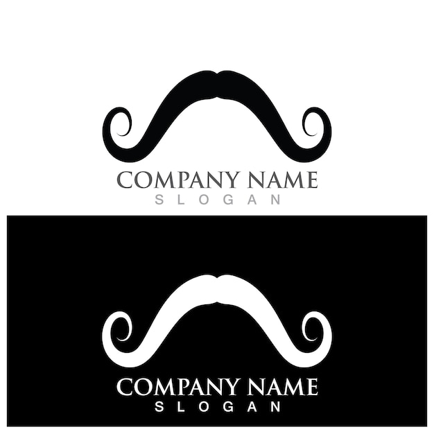 Vetor logotipo de bigode e modelo vetorial