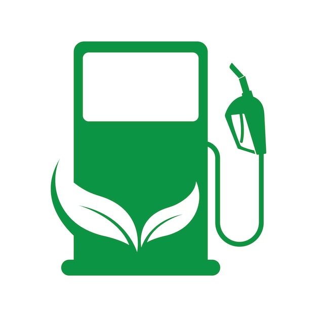 Vetor logotipo de biocombustível ícone de combustível ecológico bomba ecológica verde sinais de estação de gasolina bomba de folha verde vector