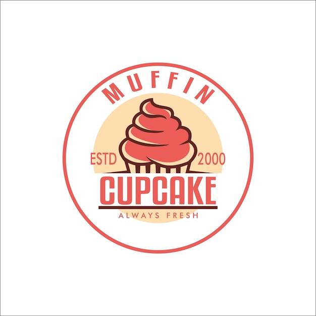 Vetor logotipo de bolo muffin ilustração vintage de logotipo de desenho animado adequado para logotipos de negócios padaria