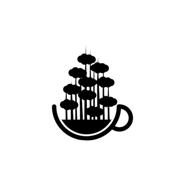 Logotipo de bonsai de café