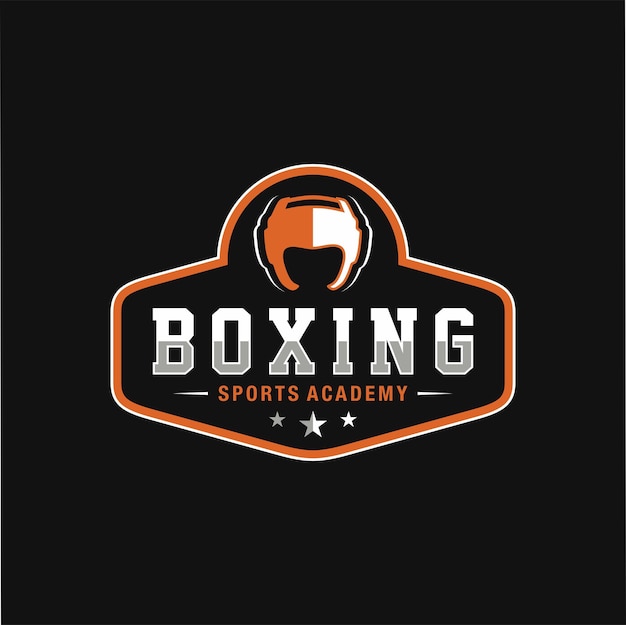 Vetor logotipo de boxe, coleção de emblemas, modelo de design em fundo escuro