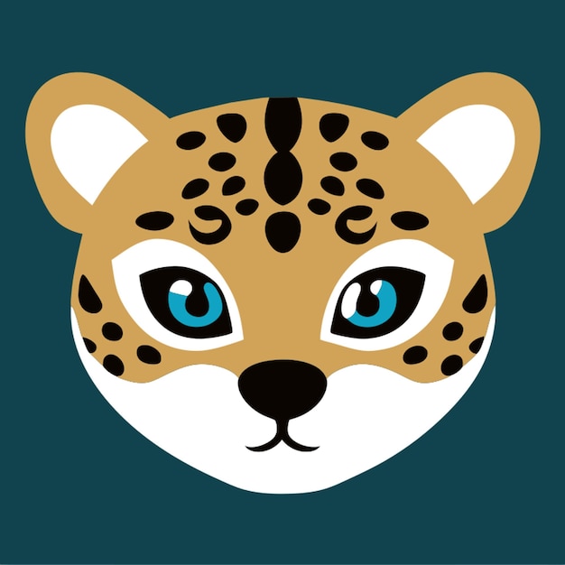 Logotipo de cabeça de leopardo o menor logotipo vetorial plano sem detalhes fotográficos realistas