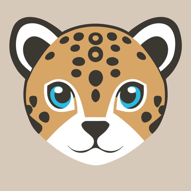 Vetor logotipo de cabeça de leopardo o menor logotipo vetorial plano sem detalhes fotográficos realistas
