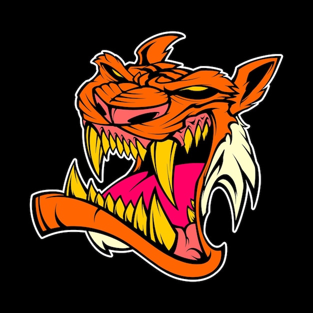 Vetor logotipo de cabeça de tigre