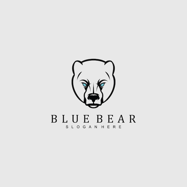 Logotipo de cabeça de urso irritado para qualquer empresa