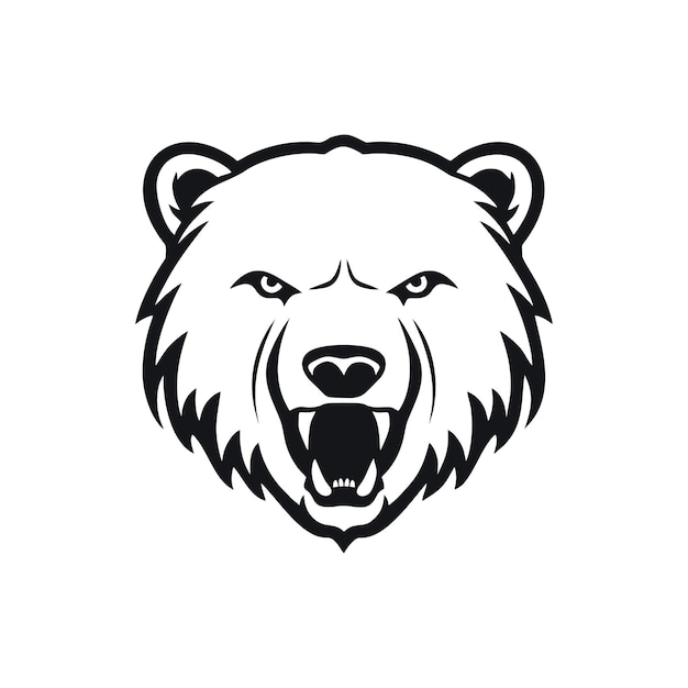 Logotipo de cabeça de urso polar zangado