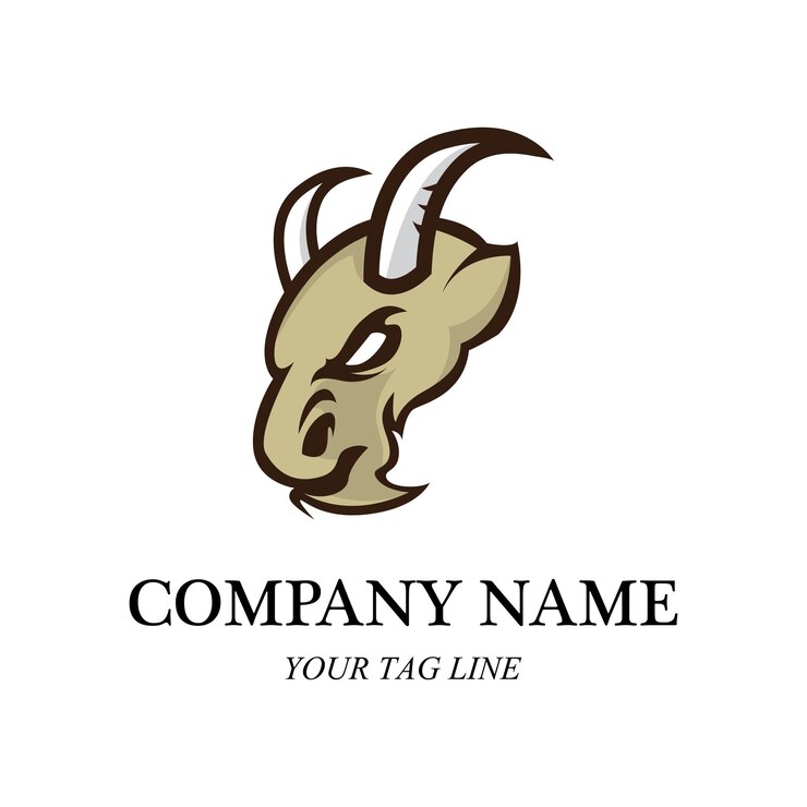 Vetor logotipo de cabra criativo com modelo de slogan