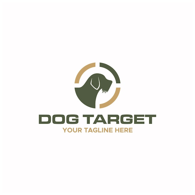 Logotipo de caça de cães e alvos