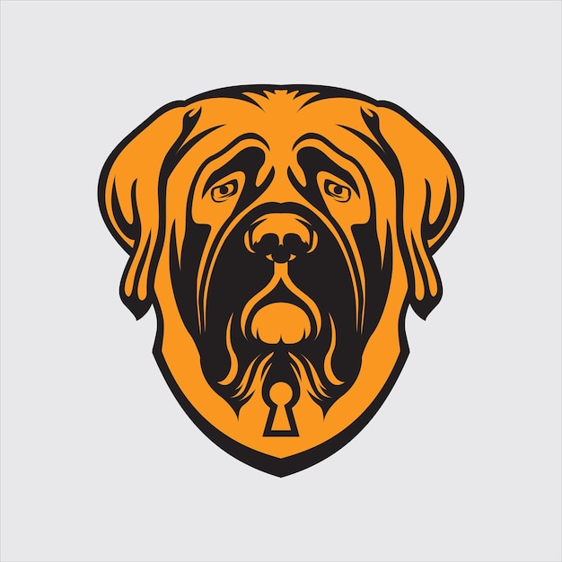 Logotipo de cachorro em fundo amarelo