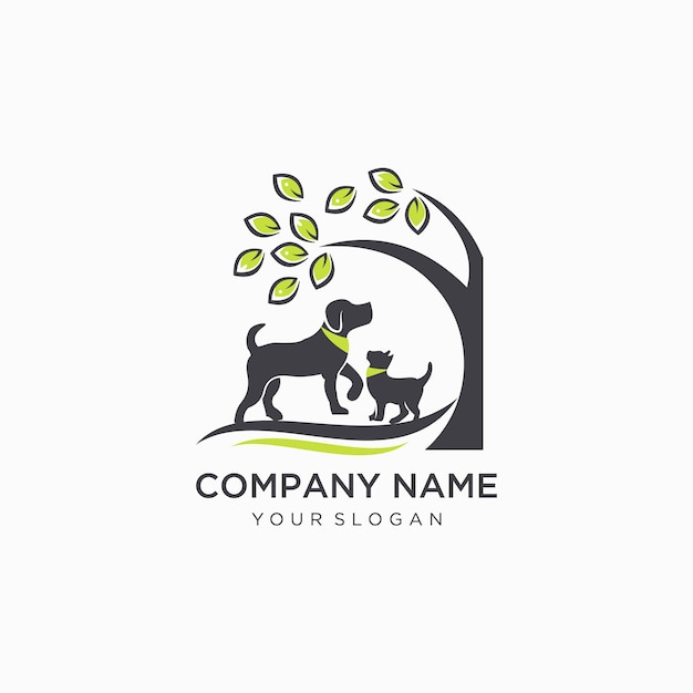 Vetor logotipo de cão e gato