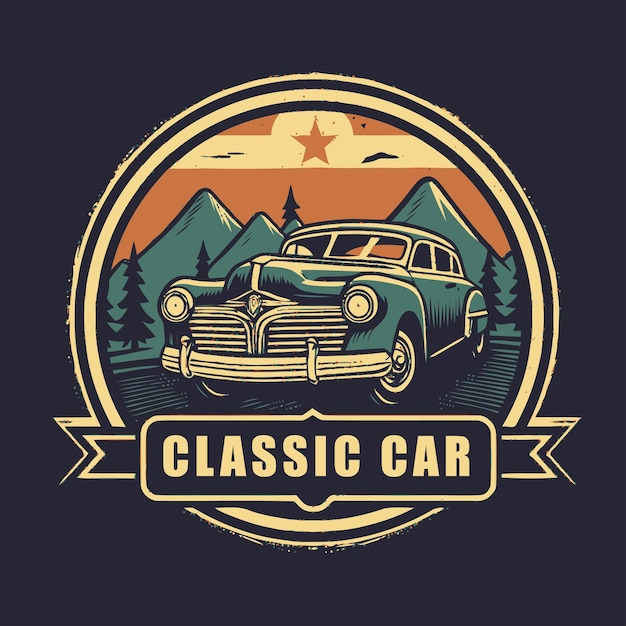 Logotipo de carro clássico vintage