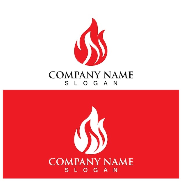 Logotipo de chama de fogo e modelo vetorial