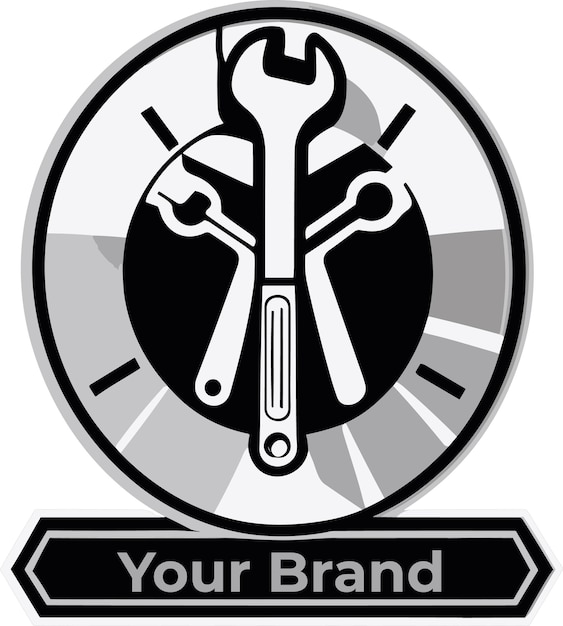 Vetor logotipo de chave para marca profissional de engenharia ou construção