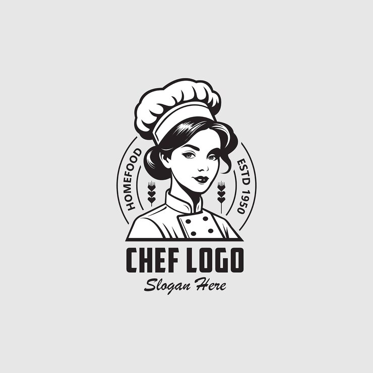 Vetor logotipo de chef mulher
