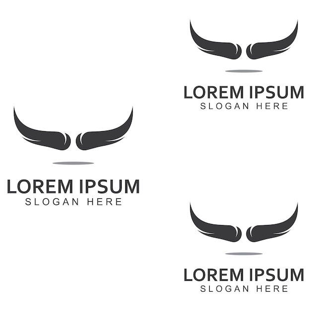 Logotipo de chifre de cabeça de touro usando um conceito de design de modelo de ilustração vetorial