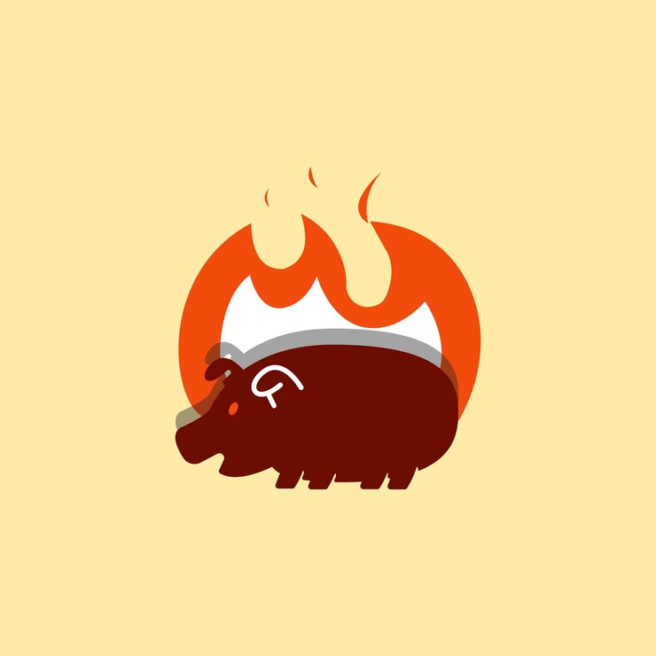 Vetor logotipo de churrasco de porco