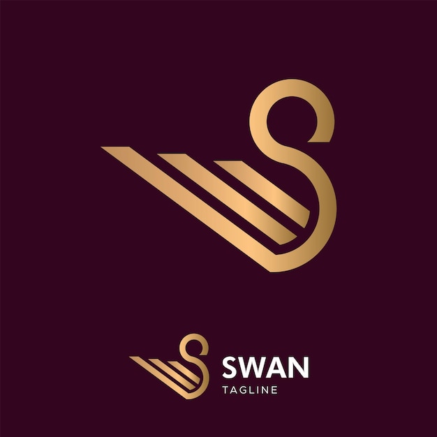 Vetor logotipo de cisne de luxo