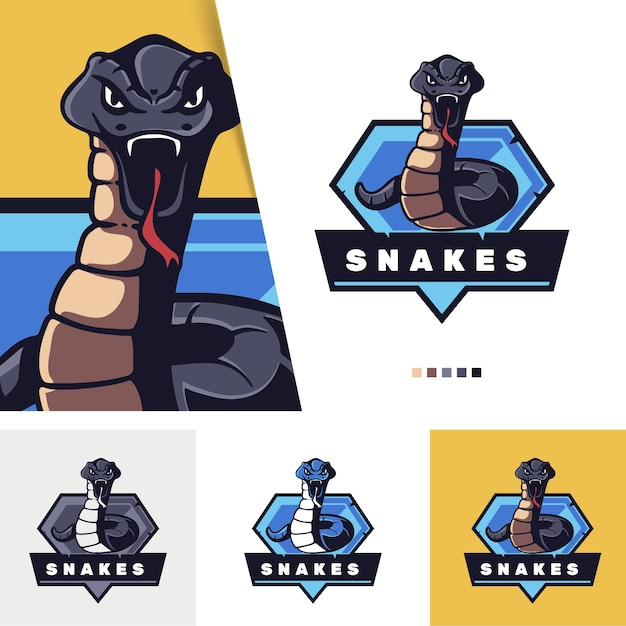 Vetor logotipo de cobra desenhado a mão