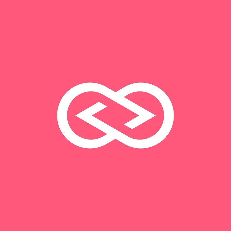 Vetor logotipo de codificação de suporte infinito