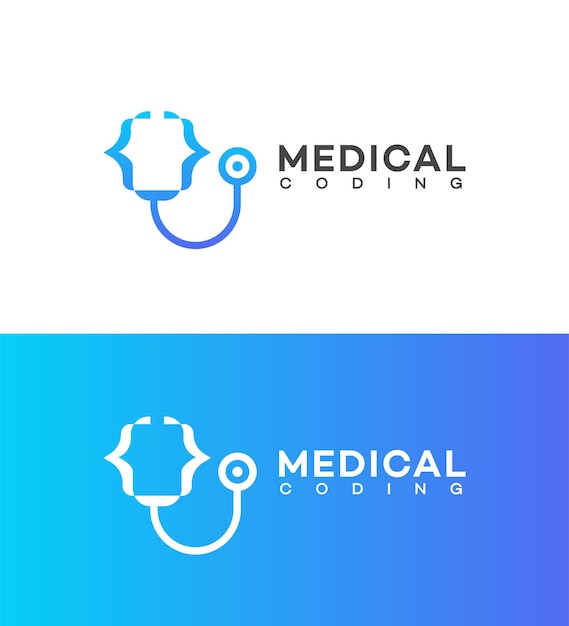 Vetor logotipo de codificação médica