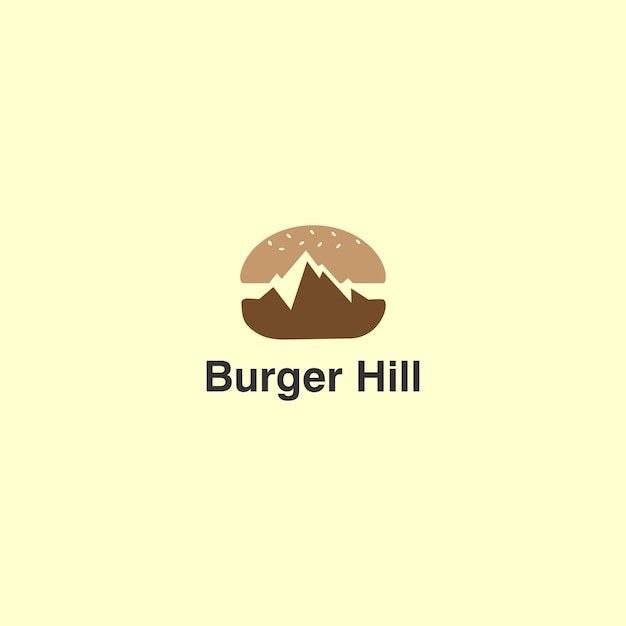 Logotipo de colina de hambúrguer de marca de combinação