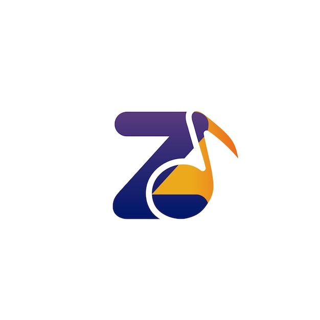 Vetor logotipo de combinação de letra z e nota musical
