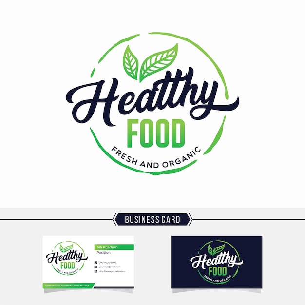 Logotipo de comida saudável