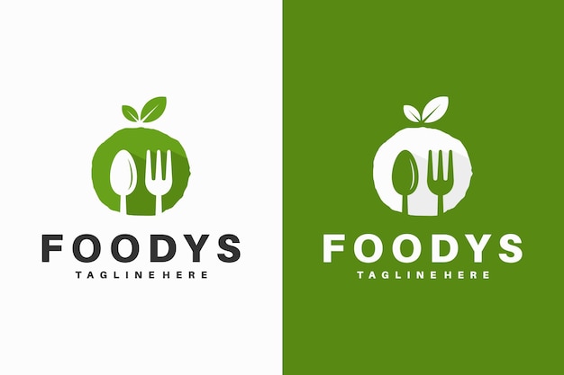 Logotipo de comida verde para modelo de restaurante