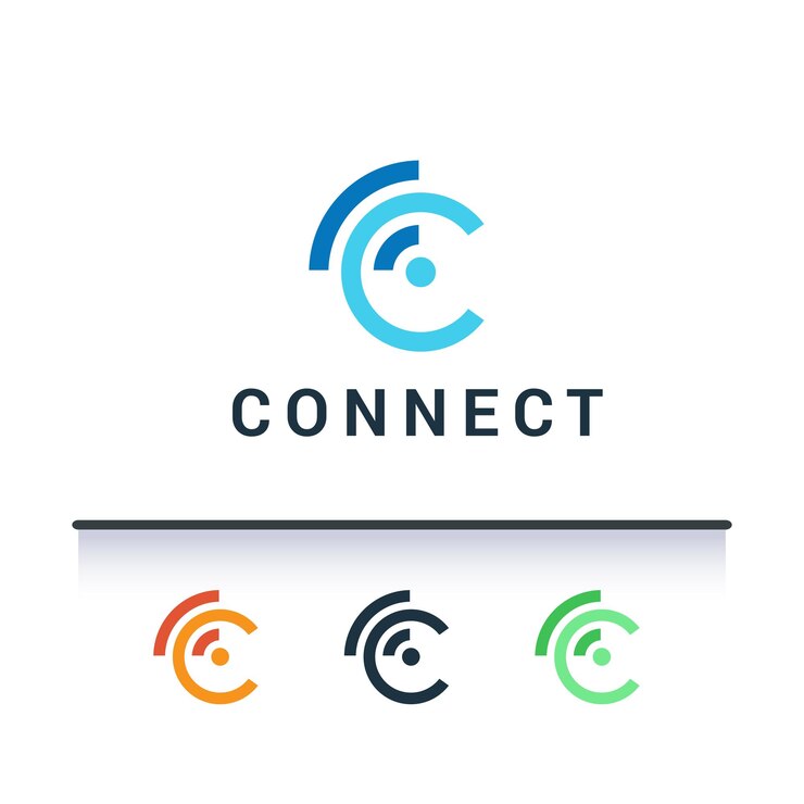 Logotipo de conexão da letra C