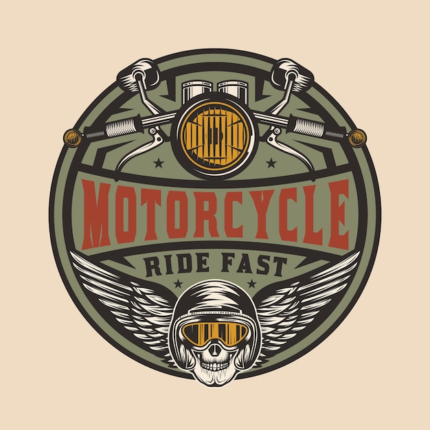 Vetor logotipo de conserto de motocicletas vintage