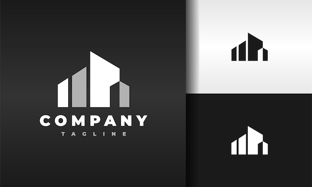 Logotipo de construção de casas modernas