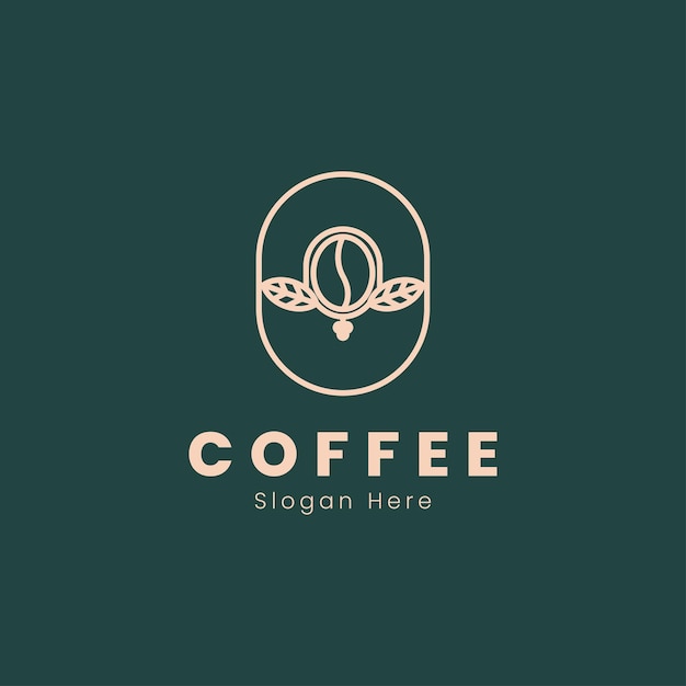 Logotipo de contorno de arte de linha de café logotipo barista