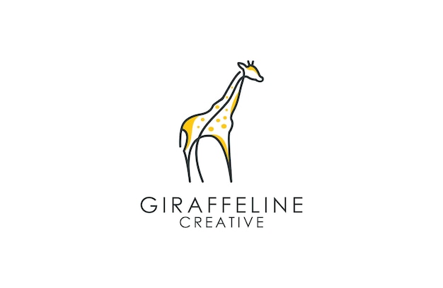 Logotipo de contorno de girafa