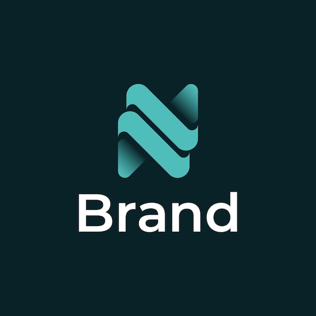 Logotipo de cor gradiente da letra inicial NN