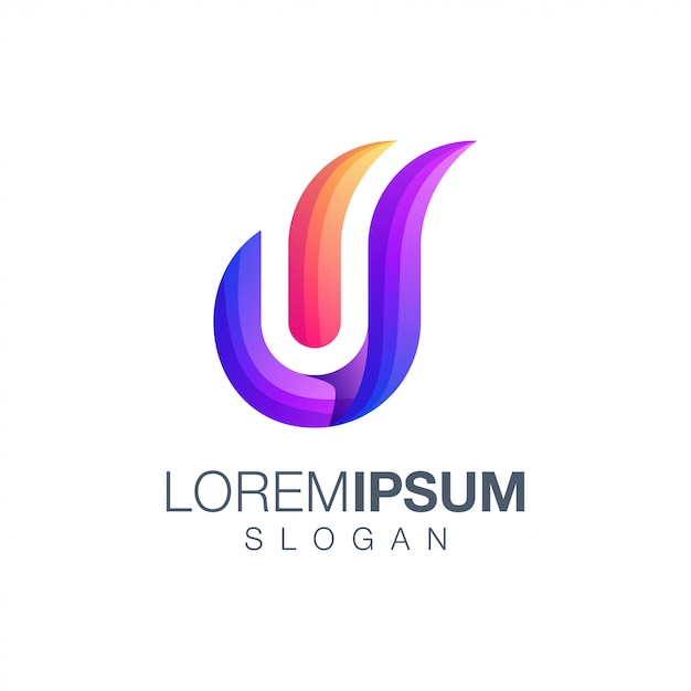 logotipo de cor gradiente letra W