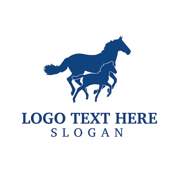 Vetor logotipo de corrida de égua e potro para negócios de garanhões
