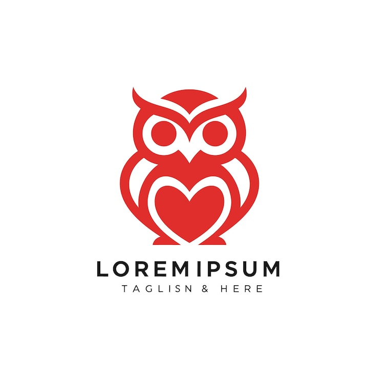 Vetor logotipo de coruja adorável