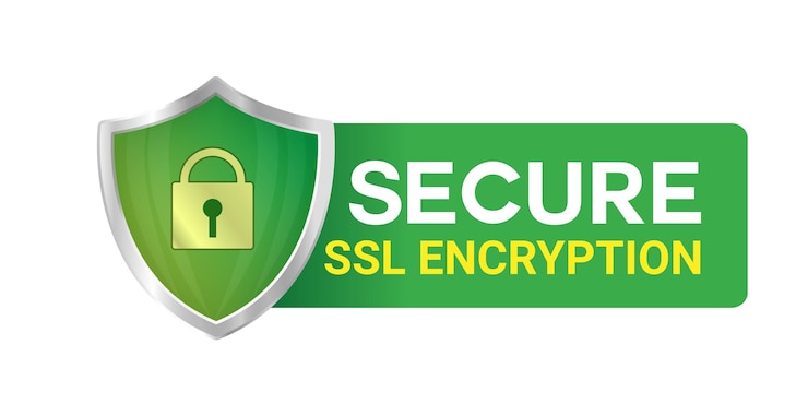 Logotipo de criptografia SSL segura, ilustração vetorial de ícone de conexão segura, ícone de certificado SSL