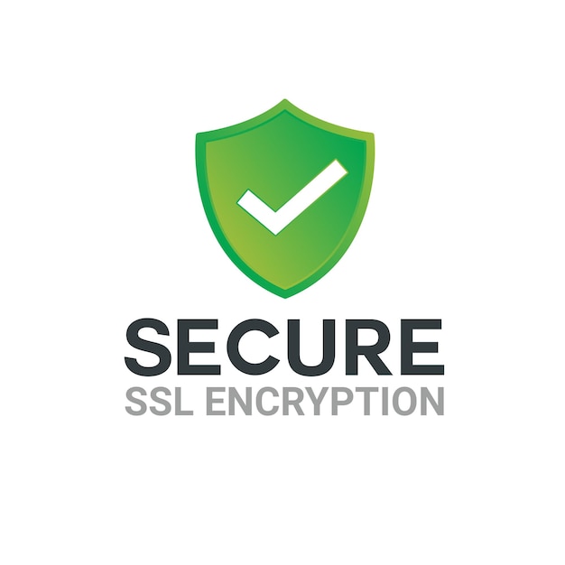 Logotipo de criptografia ssl seguro, ilustração vetorial de ícone de conexão segura, ícone de certificado ssl
