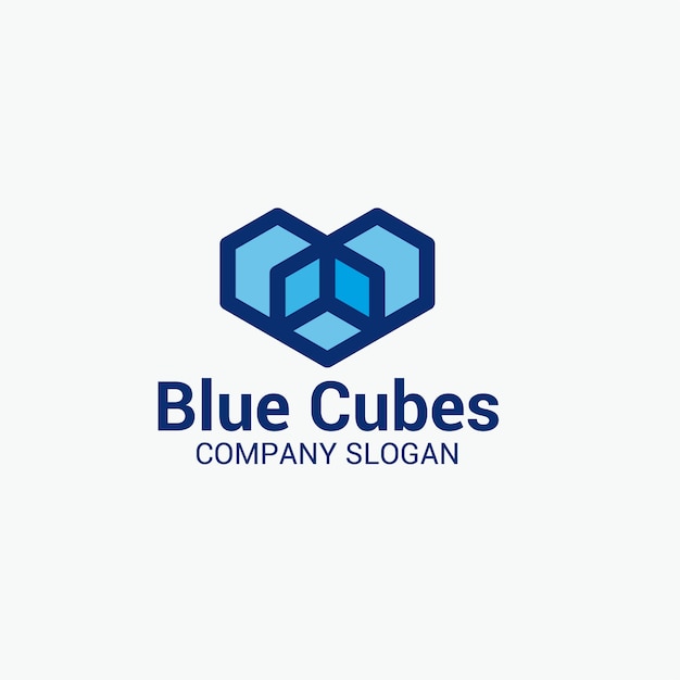 Logotipo de cubos azuis