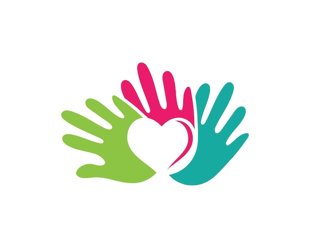 Logotipo de cuidados com as mãos ícone vetorial do modelo