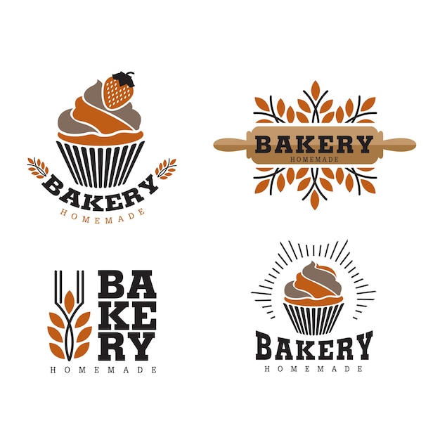 Logotipo de cupcake e padaria