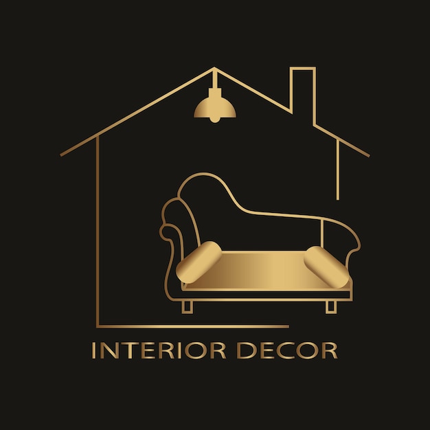 Logotipo de decoração de interiores decoração de casa logotipo ilustração vetorial loja de móveis