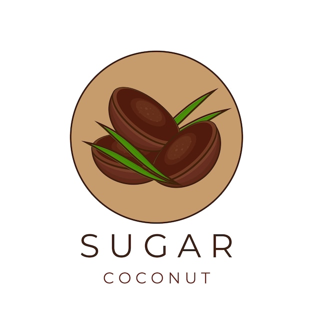 Vetor logotipo de desenho animado simples de gula jawa açúcar javanês açúcar castanho