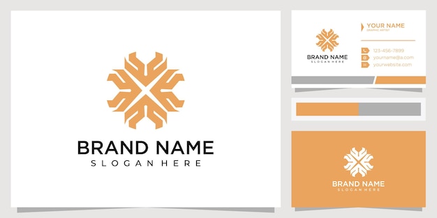 Logotipo de design abstrato de tecnologia e cartão de marca