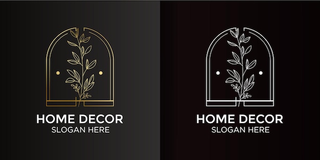 Logotipo de design de decoração para casa e cartão de marca